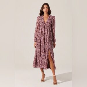 New with Tags - ASTR the Label V-neck Cutout Midi Dress